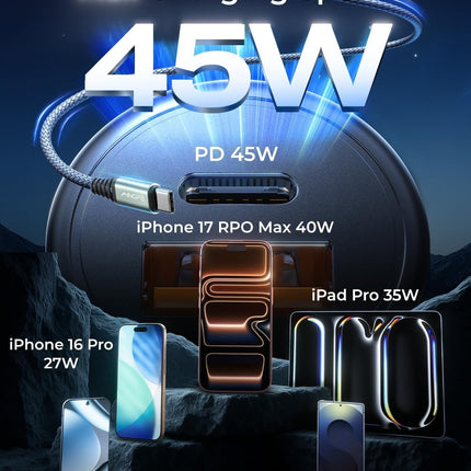 67.5W for Iphone 17 Car Charger USB C Fast Charge, PD 45W USB C Car Charger Adapter, All Metal Cigarette Lighter Adapter Fit Iphone 17 Pro 16 15 Pro Max Air Samsung S25 Android