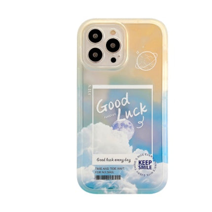 Gradient Transparent Color Cloud Letter 13 12 11  Pro Pro Max Mobile Phone Case