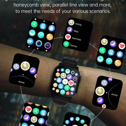 T900Ultra Smartwatch Bluetooth Talk Smartwatch Message Alert Heart Rate Monitor Sports Watch for Android IOS Men Women