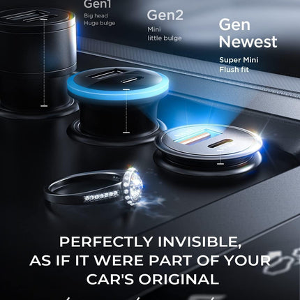 67.5W for Iphone 17 Car Charger USB C Fast Charge, PD 45W USB C Car Charger Adapter, All Metal Cigarette Lighter Adapter Fit Iphone 17 Pro 16 15 Pro Max Air Samsung S25 Android